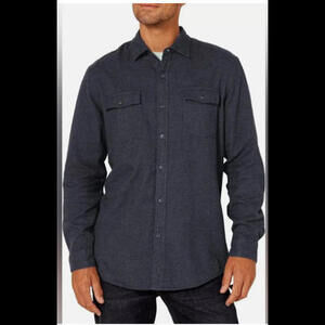 Amazon Men's Regular-Fit Long-Sleeve Two-Pocket XL Black Flannel Shirt NWT